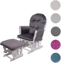 Mendler Relaxing Rocking Chair Art.HWC-C76 Velvet Grey Rocking chair for feeding