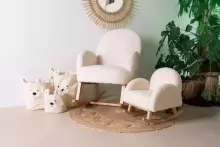 Childhome Rocking Chair Art.BB65182 Teddy Of White  Rocking chair for feeding