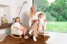 Childhome Rocking Chair Art.BB65182 Teddy Of White  Rocking chair for feeding