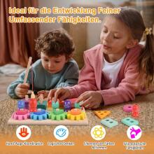 Wooderma Montessori Toy 3 in 1 Art.241381 Montessori Wooden Puzzle