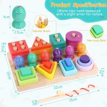 Montessori Toy 3 in 1 Art.241383 Montessori Wooden Puzzle