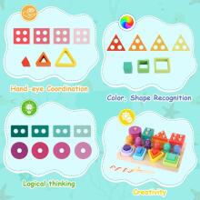 Montessori Toy 3 in 1 Art.241383 Montessori Wooden Puzzle