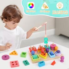 Montessori Toy 3 in 1 Art.241383 Montessori Wooden Puzzle