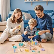 Atoylink Montessori Toy 3 in 1 Art.241383 Koka puzle Montessori
