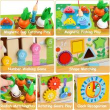 Focenat Montessori Wooden Toy 9-in-1 Art.241410 Koka puzle Montessori