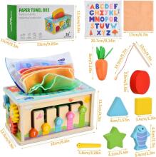 Focenat Montessori Wooden Toy 9-in-1 Art.241410 Koka puzle Montessori