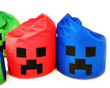Qubo™  Drop Minecraft XL Art.241765 Сranberry Sēžammaiss Puffs, Mīkstais bean bags