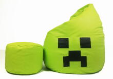 Qubo™  Drop Minecraft XL Art.241765 Сranberry Sēžammaiss Puffs, Mīkstais bean bags