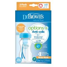Dr.Browns WB92602 Бутылка с широким горлом 270 мл PP OPTIONS PLUS 2 PACK синяя