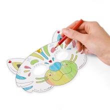 Craft & colouring masks, incl. diamond stickers & coloured pencils
