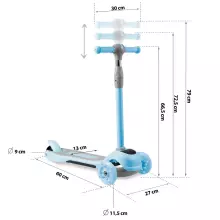 Ricokids Scooter Led Art.765003 Blue  Детский выcококачественный самокат со световыми эффектами