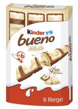 Kinder Bueno White  Art.107308  piena šokolāde bērniem,6x19 g