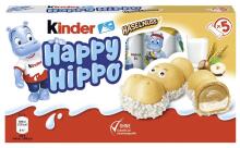 Kinder Happy Hippo Art.243678 cepumi ar šokolādes un piena pildījumu x5 103.5g
