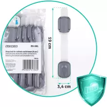 Ricokids Strap Lock Art.798101  Skapja,/ledusskapja atvilktnes aizsardzība,6 gab