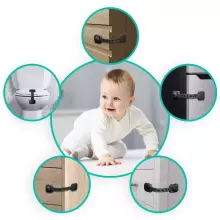 Ricokids Strap Lock Art.7798202 Black  Skapja,/ledusskapja atvilktnes aizsardzība,6 gab