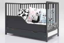 Baby Crib Club Dominik Art.243803 Grey Bērnu kokā gultiņa ar kasti 120x60cm