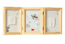 Tiny Love Double Frame Art.244160 komplekts mazuļa pēdiņu/rociņu nospieduma izveidošanai, koka