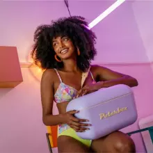 Polarbox Cool Box Retro Cooler Art.244394 Cyan – Baby rose kempinga ledusskapis/aukstumkaste 20L