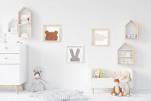 Room Accesories Art.246384 Decorative wall art in frame  "Heart" – fluffy textile panel for kids' room