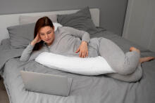 La Bebe™ Moon Сotton Maternity Pillow  Art.246548 Large pregnancy pillow with Memory Foam filling (especially soft and quiet filling) 195cm