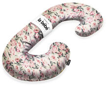 La Bebe™ Maternity Satin Pillow Sì -Duo Art.246560 Сатиновая ткань, серый с рисунком. Многофункциональная подушка/подкова для беременных с наполнителем memory foam