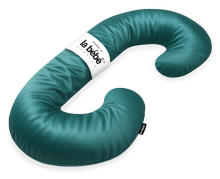 La Bebe™ Maternity Satin Pillow Sì - Duo Art.246562 Satin fabric, emerald. Multifunctional maternity pillow with memory foam filling