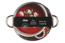 Кастрюля Maku Basic со стеклянной крышкой из нержавеющей стали 6,5 л 24 см