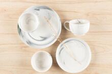 Maku Plate marble design 26 cm