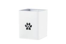 4Living Pet food box Paw white with black lid 12x12x17 cm