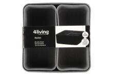 4Living Basket Candy felt 4 pcs grey/black