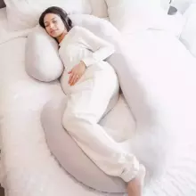 La Bebe™ Maternity Pillow Sì - Duo Art.223732 100% cotton, Pale green. Multifunctional maternity pillow with memory foam filling