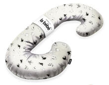 La Bebe™ Maternity Pillow Sì -Duo Art.223738 Kokvilna audums, Pelēks ar rakstu. Daudzfunkcionāls spilvens/pakavs grūtniecēm, ar memory foam