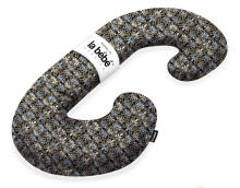 La Bebe™ Maternity Pillow Sì -Duo Art. 223741 Kokvilna audums, Мelns ar rakstu. Daudzfunkcionāls spilvens/pakavs grūtniecēm, ar memory foam