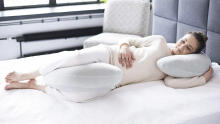 La Bebe™ Maternity Linen Pillow Sì -Duo Art.246559 Lina audums, dabīgā lina krāsa. Daudzfunkcionāls spilvens/pakavs grūtniecēm, ar memory foam