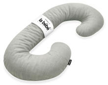 La Bebe™ Maternity Linen Pillow Sì -Duo Art.286550 Льняная ткань, светло серая. Многофункциональная подушка/подкова для беременных  с наполнителем memory foam