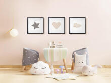 Room Accesories Art.297334 Декоративное панно из мягкой ткани в раме "Месяц" – интерьер для детской