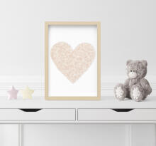 Room Accesories Art.676391 Decorative wall art in frame "Heart" – fluffy textile panel for kids' room