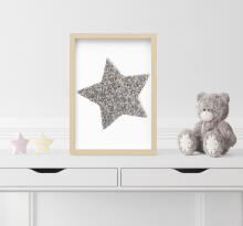 Room Accesories Art.123348 Dekoratīvs tekstila sienas dekors bērnistabai "Zvaigzne"– mīksts attēls rāmī