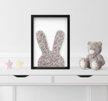 Room Accesories Art.453351 Декоративное панно из мягкой ткани в раме "Зайчик" – интерьер для детской