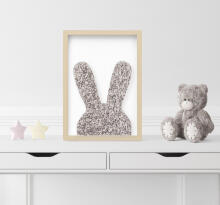 Room Accesories Art.453351 Декоративное панно из мягкой ткани в раме "Зайчик" – интерьер для детской