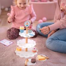 TOOKY TOY saldumu paplāte koka statīvs kēksiņi kūkas