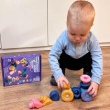 WOOPIE BABY Sensory Construction Blocks Squeeze Puzzle 13 pcs.