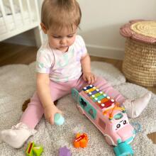 Музыкальный сортировщик машинок WOOPIE BABY с тарелками, розовый