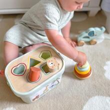 WOOPIE GREEN Box Sorter Box 3in1 Blocks Pyramid Elephant FSC