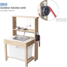 CLASSIC WORLD EDU Large Wooden Sink Kitchen Real Water