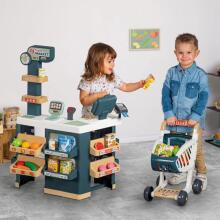 SMOBY lielveikals ar kases ratiņiem un elektronisko skeneri
