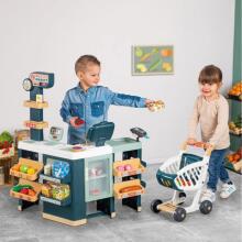 Тележка для электронного кассового аппарата SMOBY Maximarket со сканером-весами и холодильником