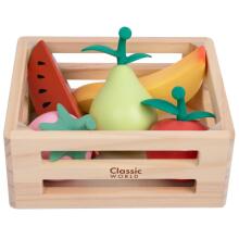 CLASSIC WORLD Set of Wooden Fruits in Basket 6 pcs.