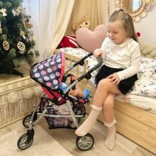WOOPIE ROYAL Doll Pram Adjustable Seat 4 Wheels