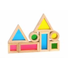 TOOKY TOY koka krāsaino spoguļu klucīšu komplekts, 8 gab. FSC